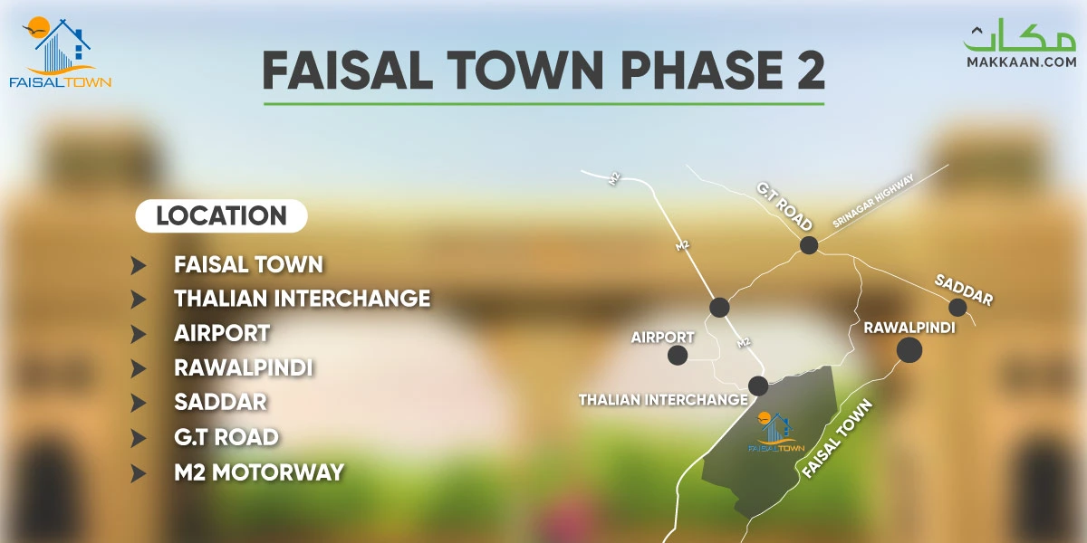Faisal Town phase 2 Location Map